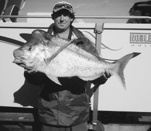 Jason Smith with a typical Broughton Island bumper – 10kg of quality snapper.